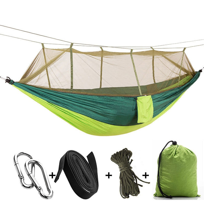 High Strength 1-2 Person Portable Outdoor Camping Hammock with Mosquito - youroutdoorlivingshop