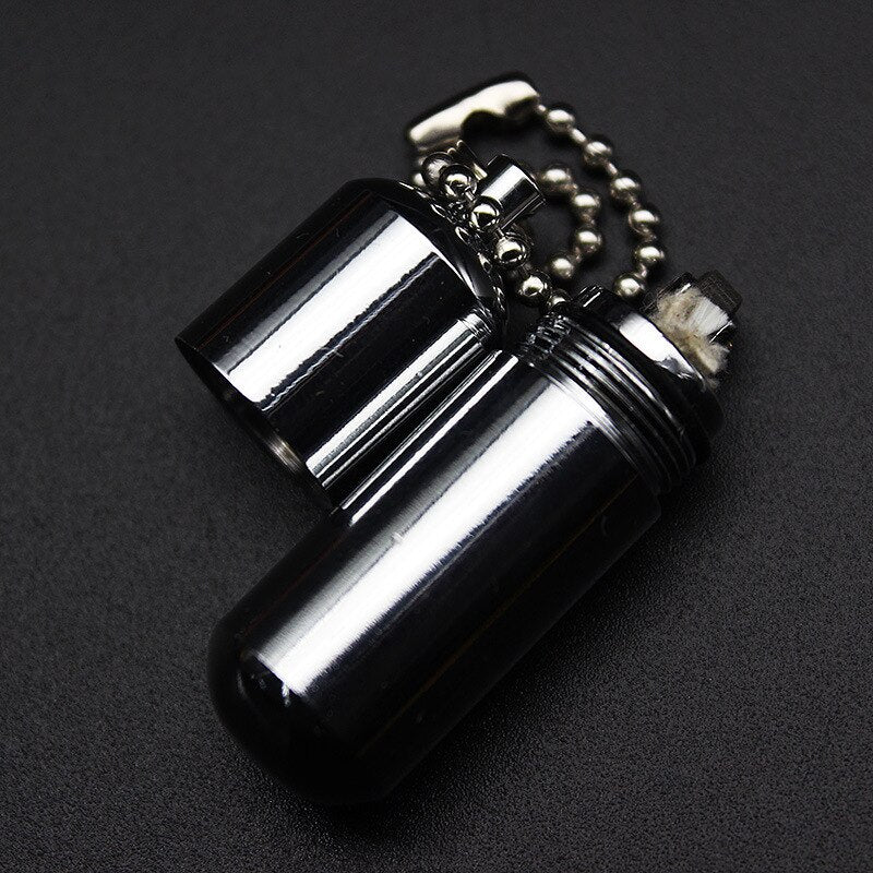 Mini Stainless Steel Kerosene Keychain Flint Fire Starter