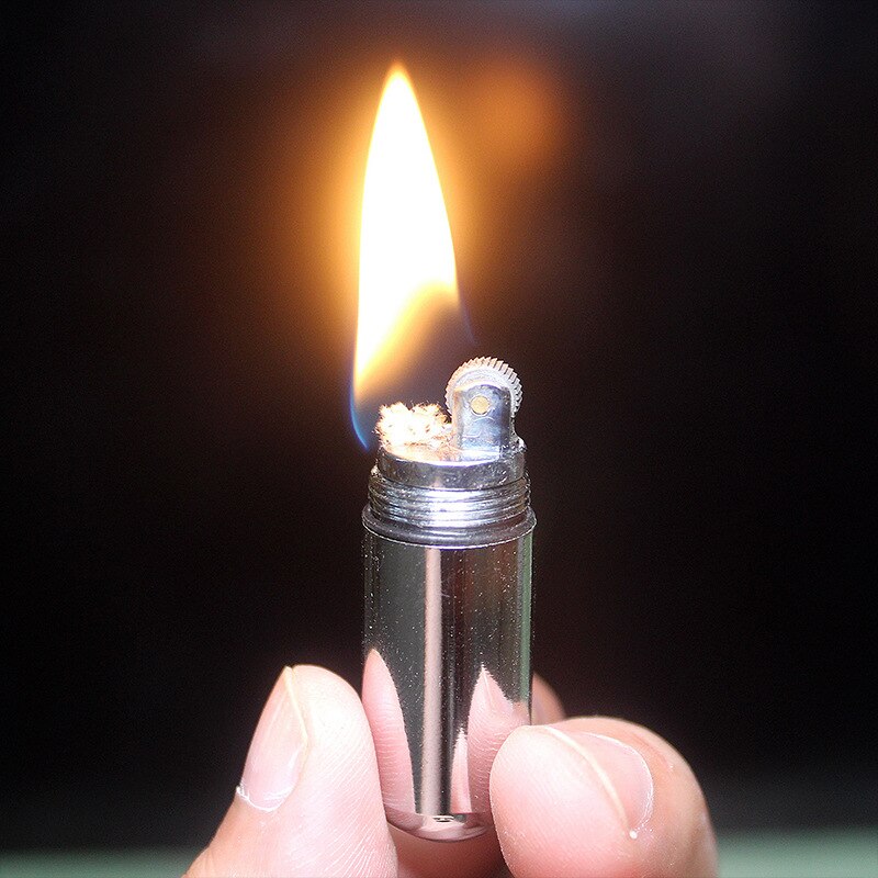 Mini Stainless Steel Kerosene Keychain Flint Fire Starter