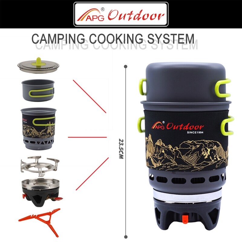 5pcs Outdoor Backpacking Camping Cookware Set