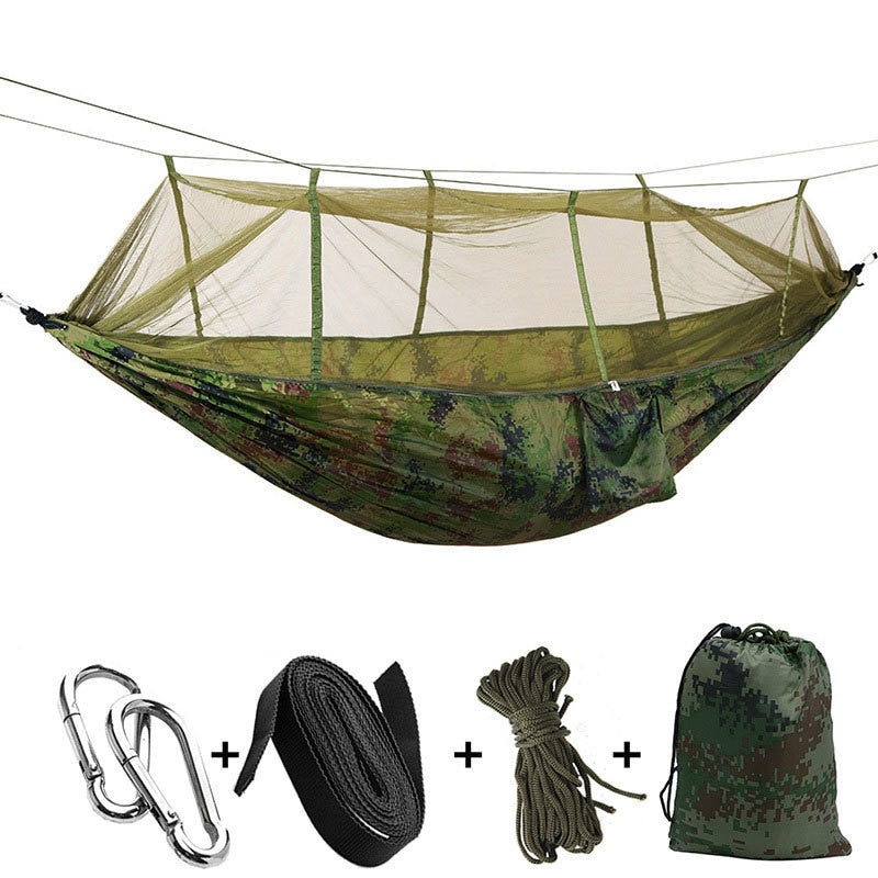 High Strength 1-2 Person Portable Outdoor Camping Hammock with Mosquito - youroutdoorlivingshop