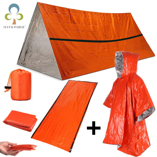 Thermal Waterproof Emergency Sleeping Bag and Raincoat