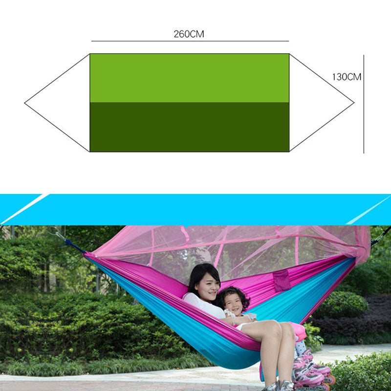 High Strength 1-2 Person Portable Outdoor Camping Hammock with Mosquito - youroutdoorlivingshop