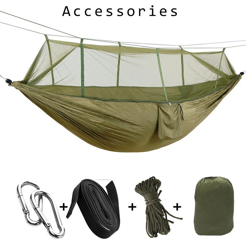 High Strength 1-2 Person Portable Outdoor Camping Hammock with Mosquito - youroutdoorlivingshop