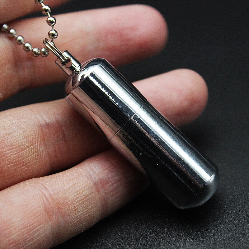 Mini Stainless Steel Kerosene Keychain Flint Fire Starter