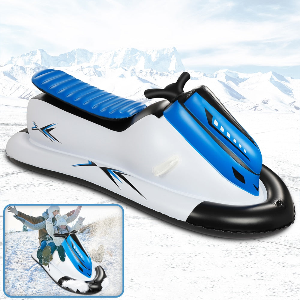 Adults and Kids Inflatable Snow Sled with Handles with tow Rope