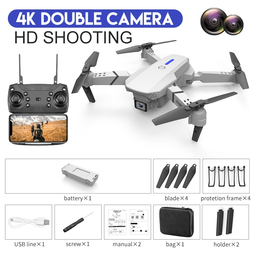 2023 New Quadcopter E88 Pro WIFI FPV Drone With Wide Angle HD 4K 1080P Camera - youroutdoorlivingshop