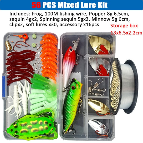 Big Multi Fishing Lure Set Wobblers Artificial Mixed Colors Styles Soft Fishing Lure Kit - youroutdoorlivingshop