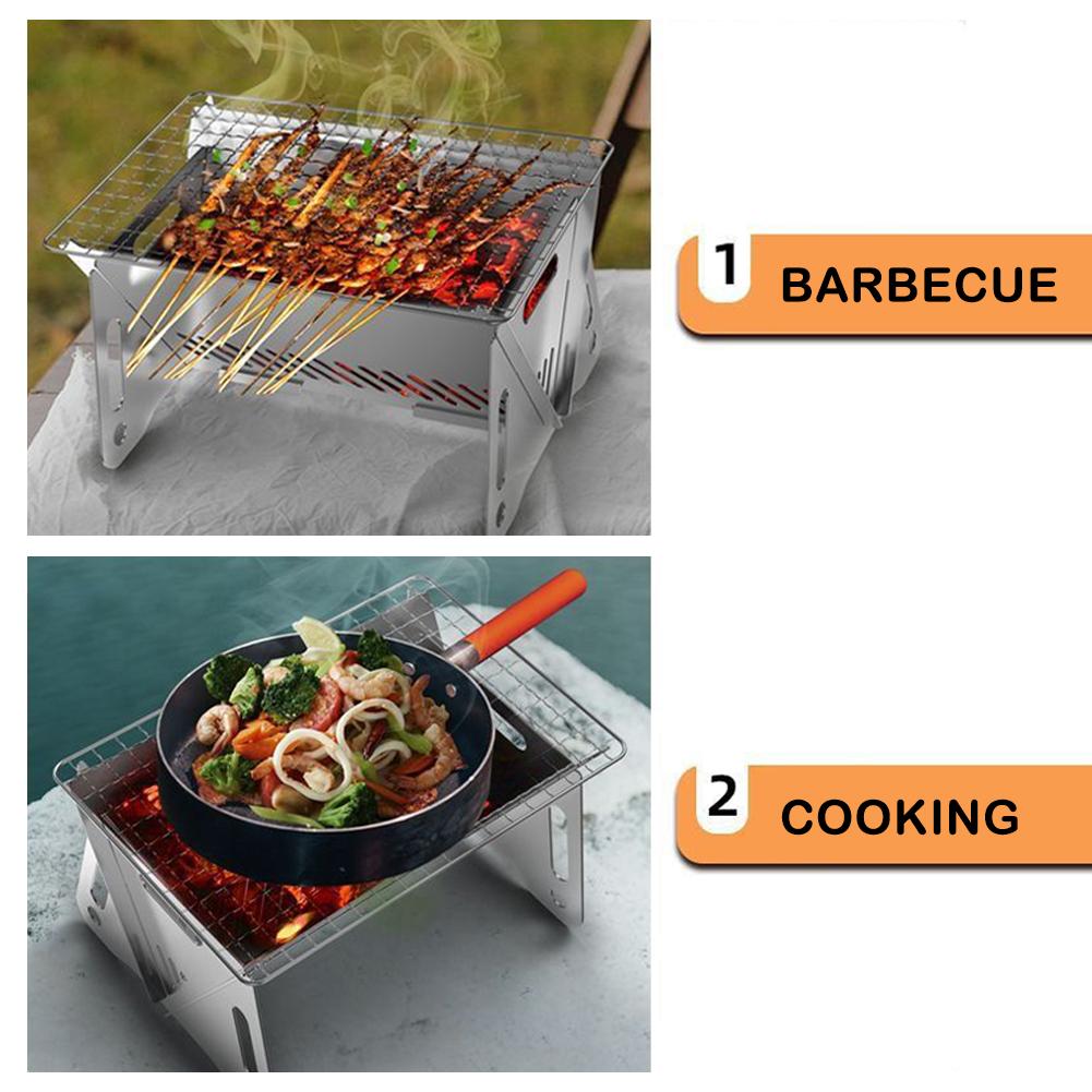 Charcoal Portable Folding Stainless Picnic and Camping Grill