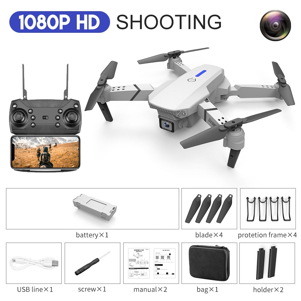 2023 New Quadcopter E88 Pro WIFI FPV Drone With Wide Angle HD 4K 1080P Camera - youroutdoorlivingshop