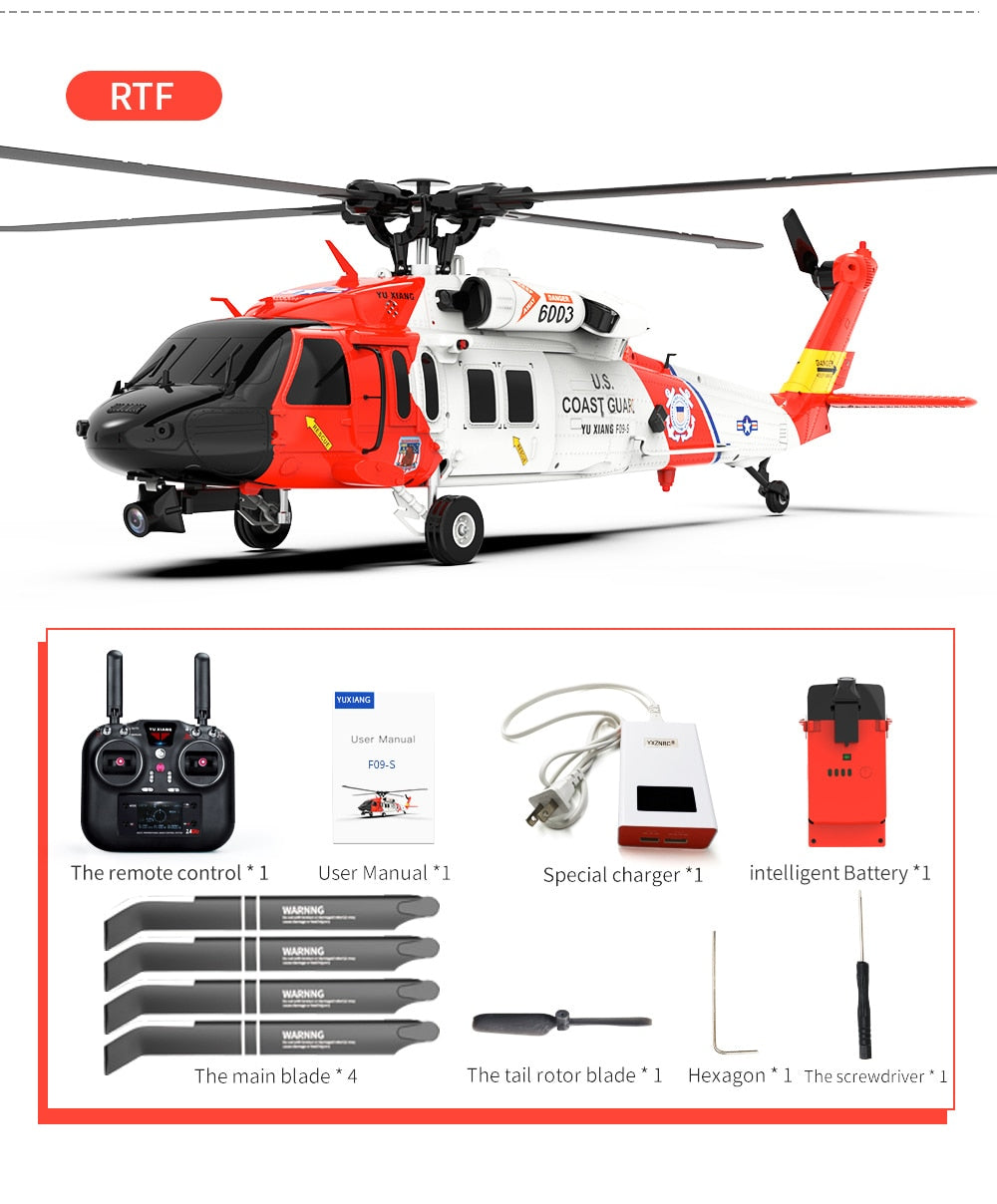 6CH Gyro GPS 5.8G FPV Camera Flybarless Coast Guard SAR RC Helicopter