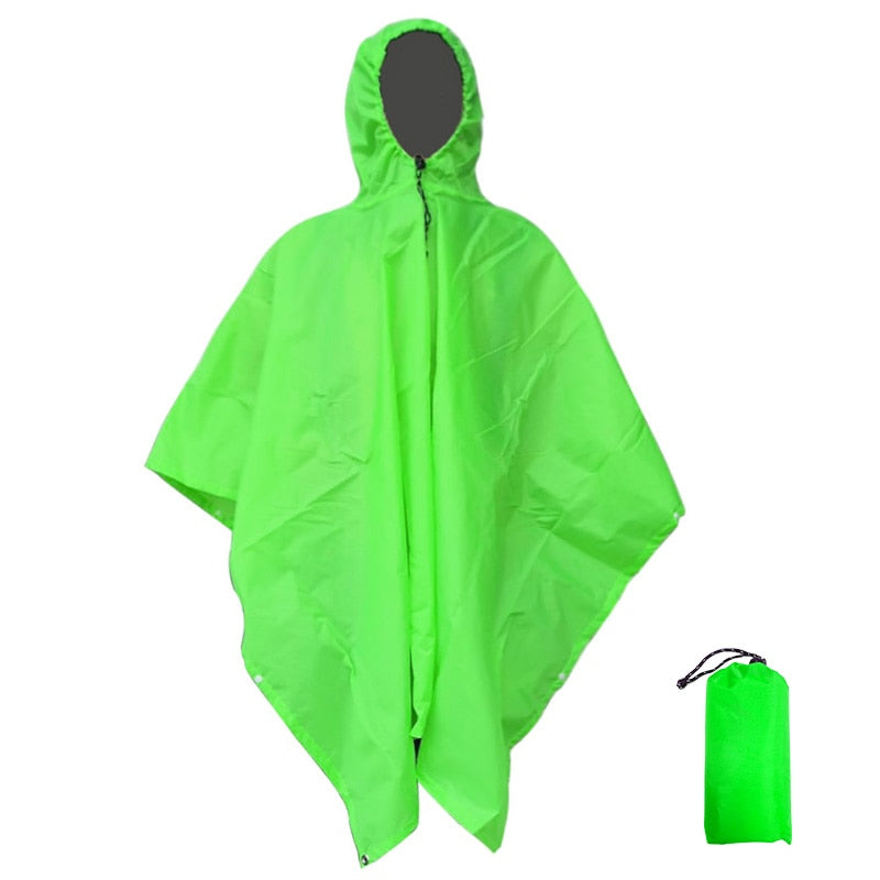 Packable Multifunctional 3 In 1 Hiking Camping Raincoat Poncho