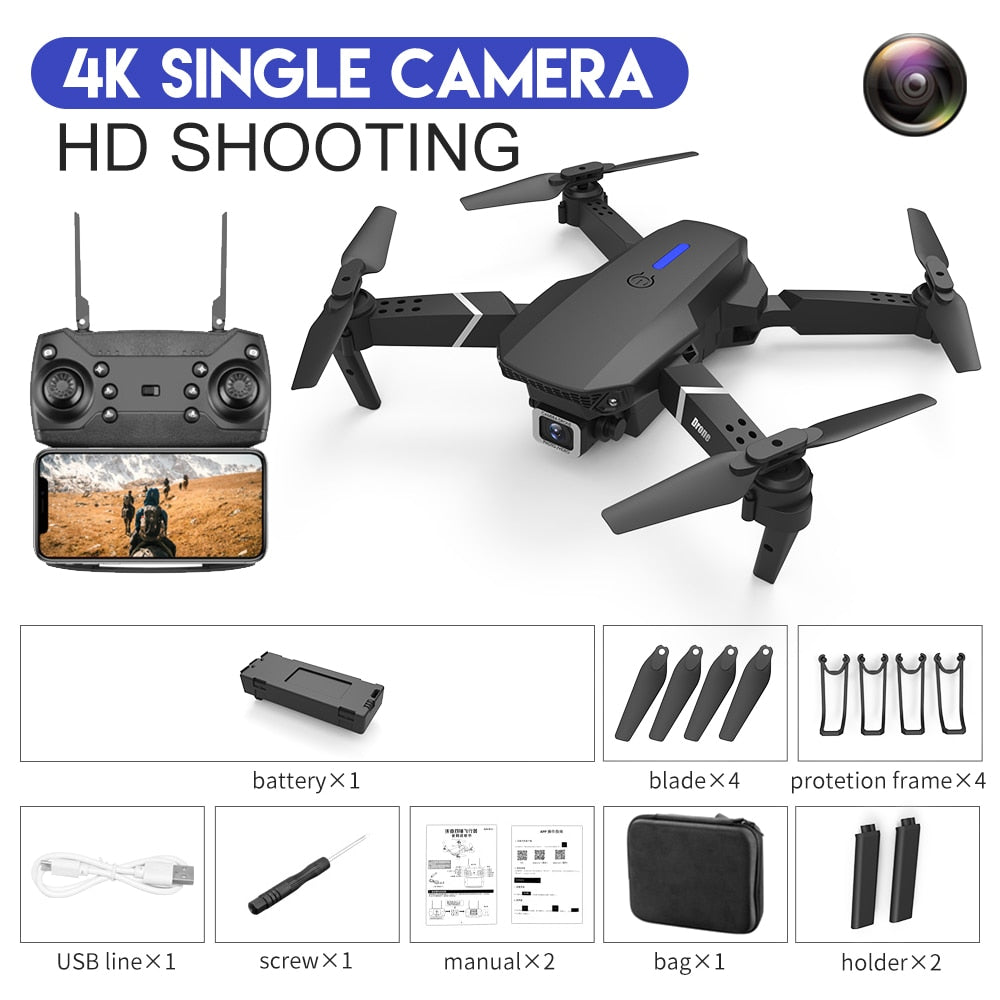 2023 New Quadcopter E88 Pro WIFI FPV Drone With Wide Angle HD 4K 1080P Camera - youroutdoorlivingshop