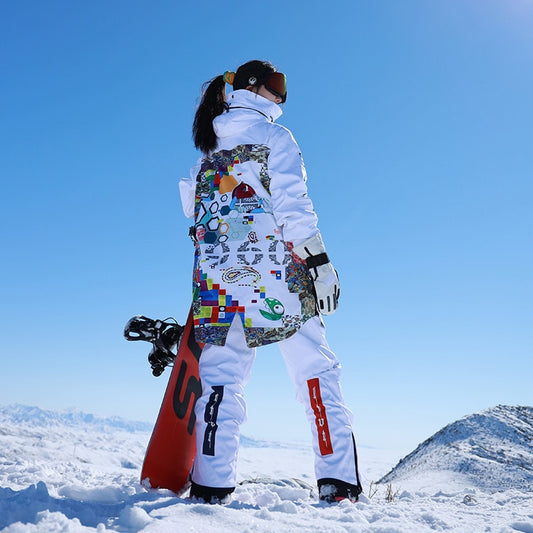 Men Women Windproof Waterproof Winter Sports Oversize Snow Suit