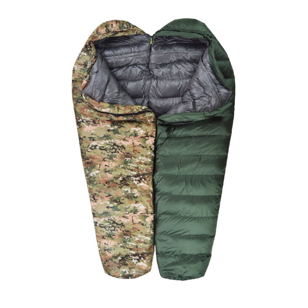 Very Warm Winter Therma White Duck Down Filled Adult Mummy Sleeping Bag - youroutdoorlivingshop