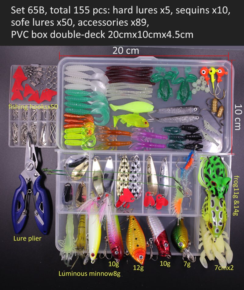 Big Multi Fishing Lure Set Wobblers Artificial Mixed Colors Styles Soft Fishing Lure Kit - youroutdoorlivingshop