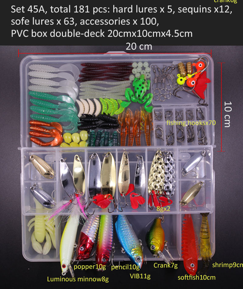 Big Multi Fishing Lure Set Wobblers Artificial Mixed Colors Styles Soft Fishing Lure Kit - youroutdoorlivingshop