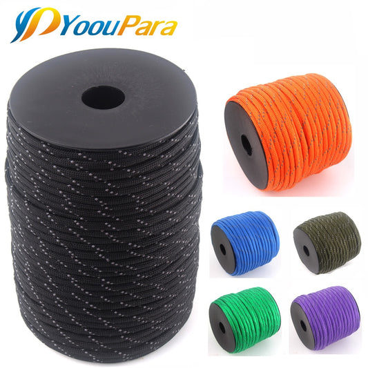 100M 7 cores 4mm Reflective Paracord Outdoor