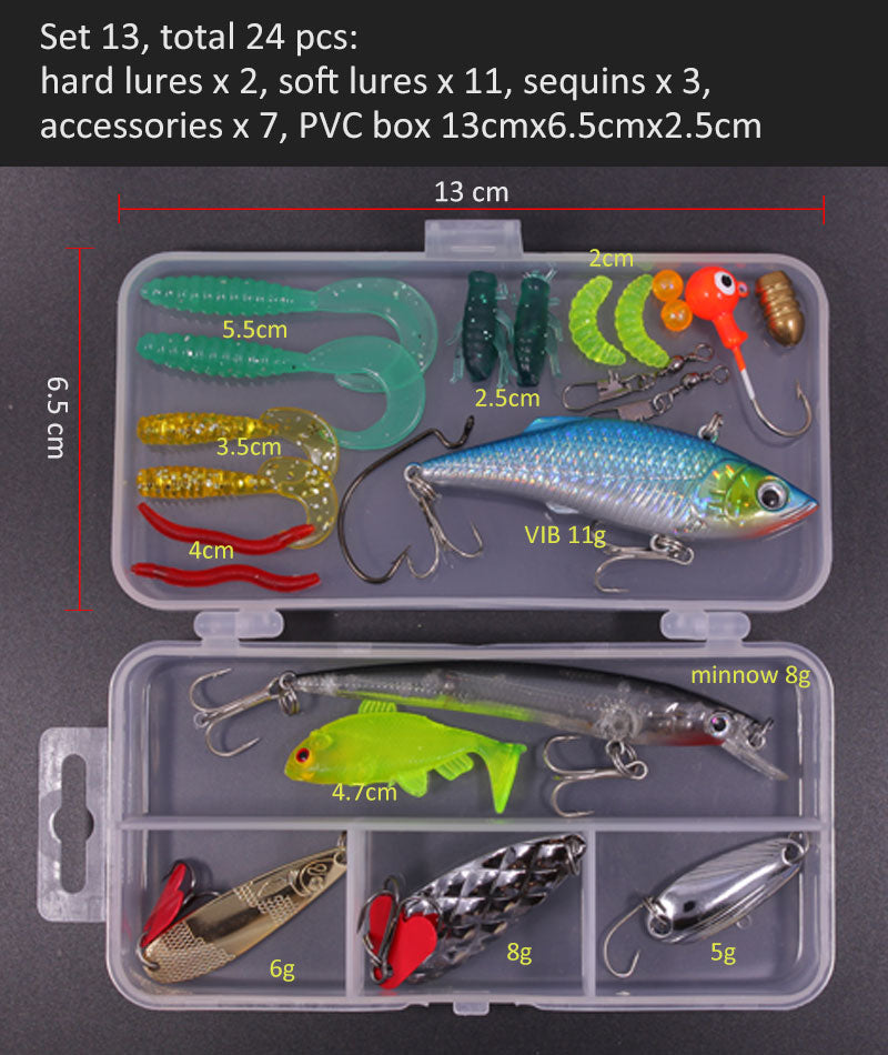 Big Multi Fishing Lure Set Wobblers Artificial Mixed Colors Styles Soft Fishing Lure Kit - youroutdoorlivingshop