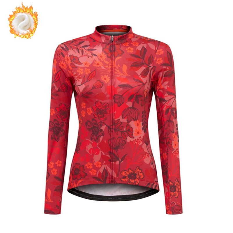 Women Winter Fleece Long Sleeves Outdoor Sports Cycling Jerseys - youroutdoorlivingshop