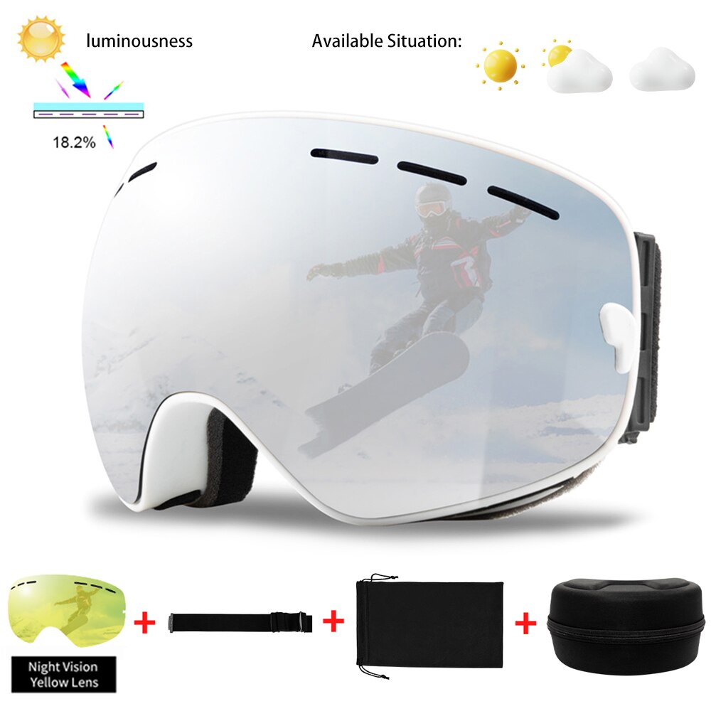 Uv400 Winter Anti-Fog Ski Sport Snowboard Goggles Glasses Set - youroutdoorlivingshop