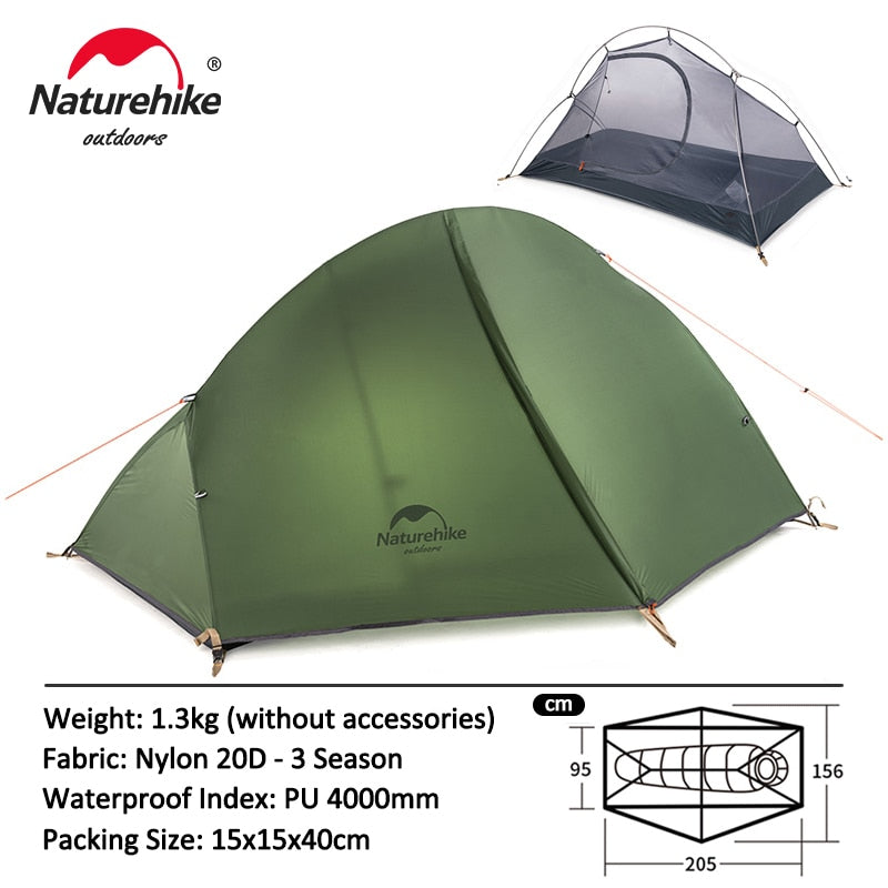 Naturehike 1 Person Double Layer Ultralight Backpacking Tent - youroutdoorlivingshop