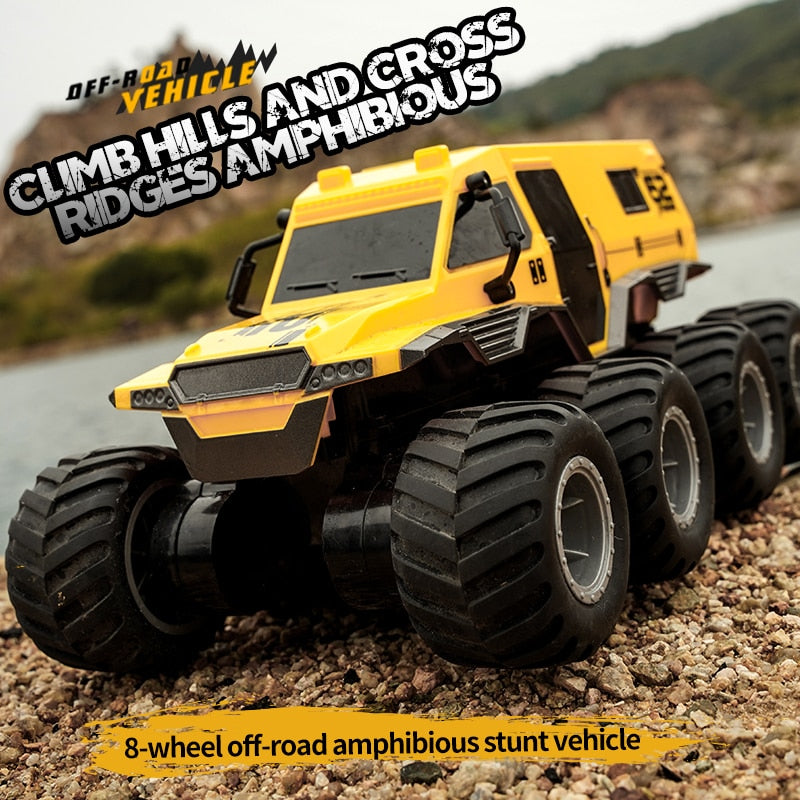 8x8 RC Off-road Amphibious Waterproof Crawler Stunt Vehicle