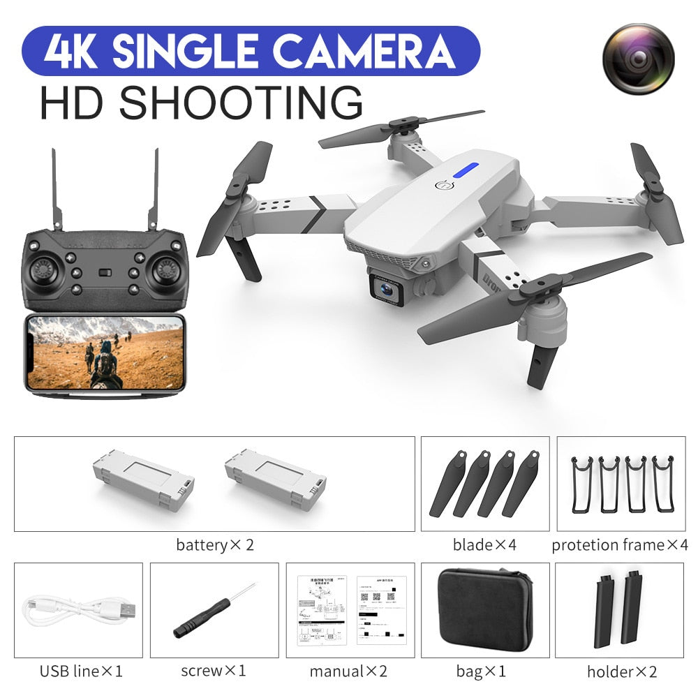 2023 New Quadcopter E88 Pro WIFI FPV Drone With Wide Angle HD 4K 1080P Camera - youroutdoorlivingshop