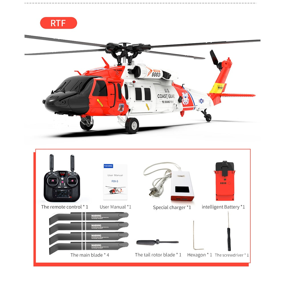 6CH Gyro GPS 5.8G FPV Camera Flybarless Coast Guard SAR RC Helicopter