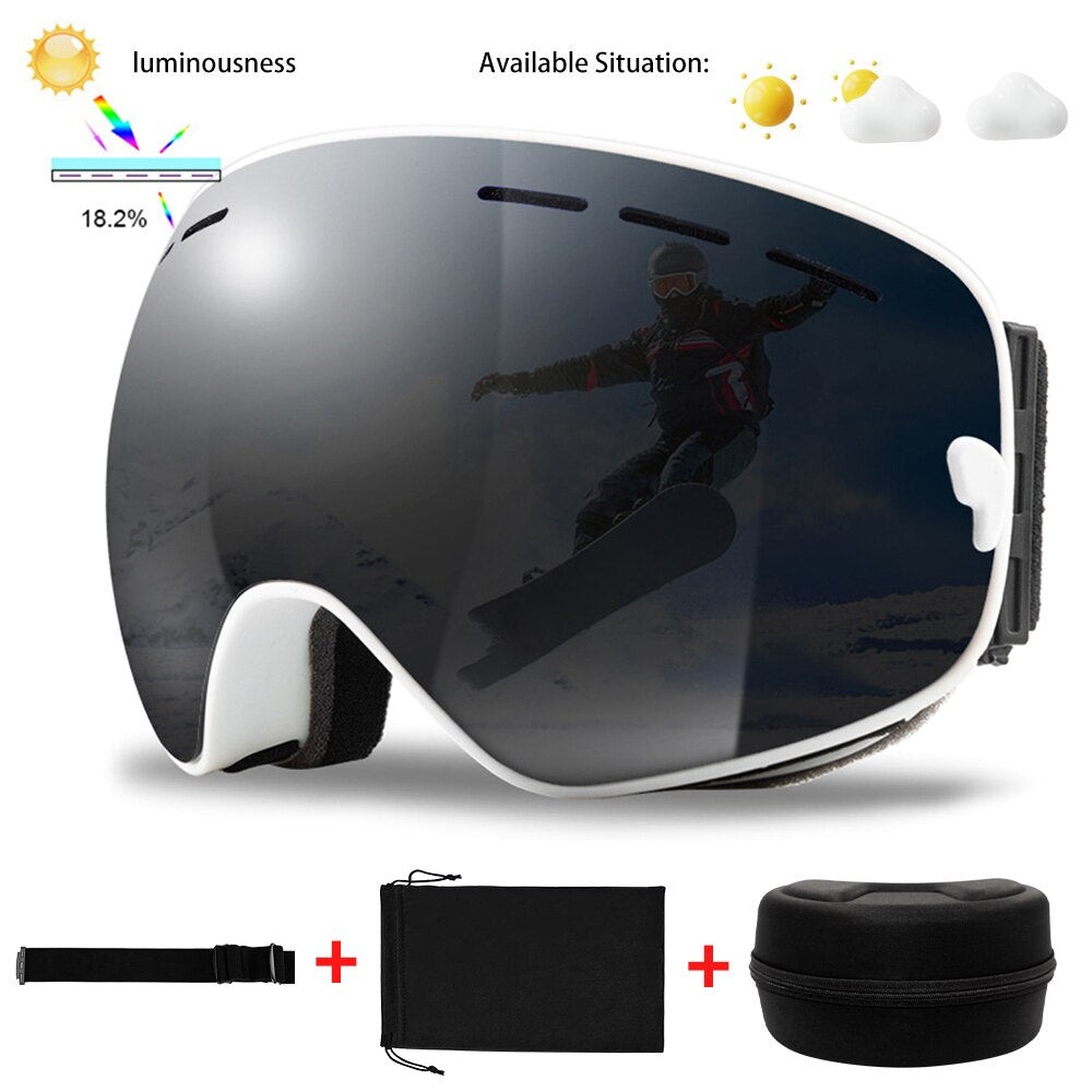 Uv400 Winter Anti-Fog Ski Sport Snowboard Goggles Glasses Set - youroutdoorlivingshop