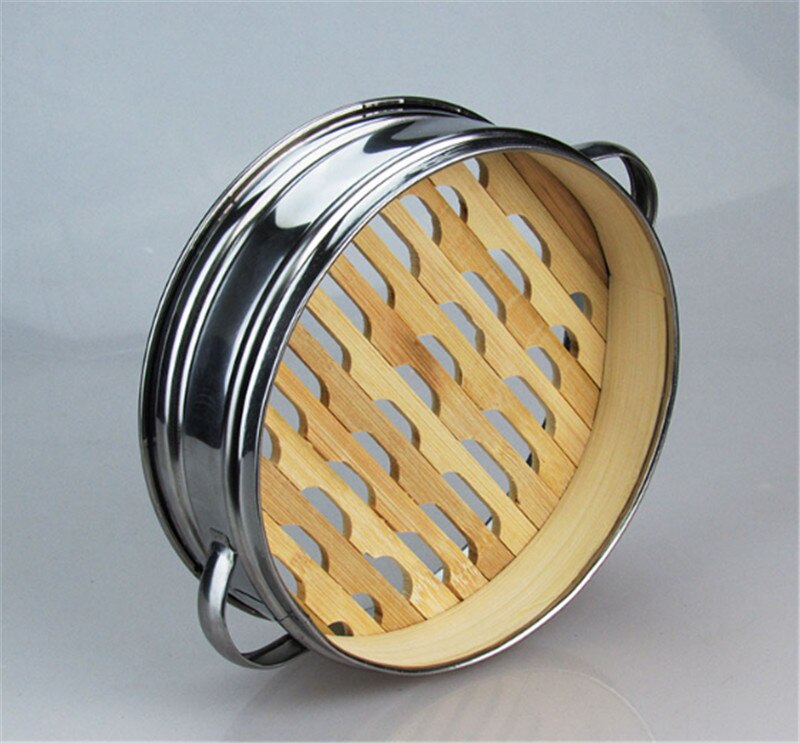 14 to 30cm Stainless Steel and Bamboo Steamer with lid