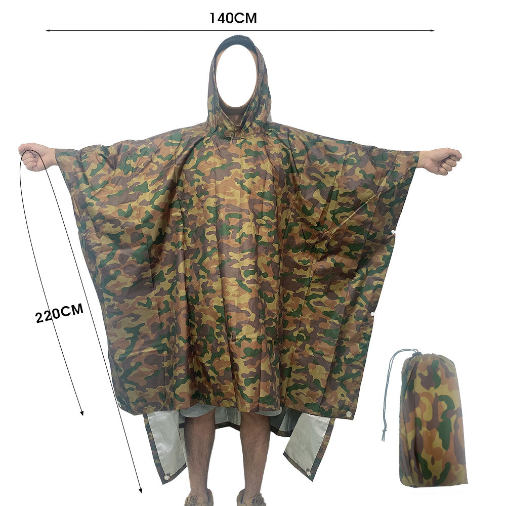 Packable Multifunctional 3 In 1 Hiking Camping Raincoat Poncho