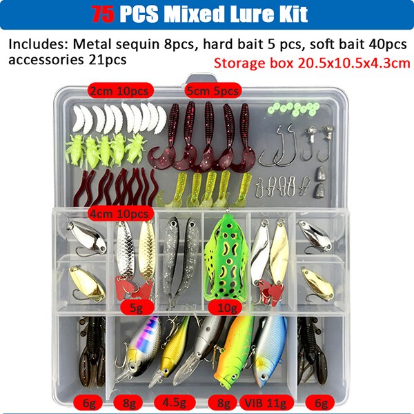 Big Multi Fishing Lure Set Wobblers Artificial Mixed Colors Styles Soft Fishing Lure Kit - youroutdoorlivingshop