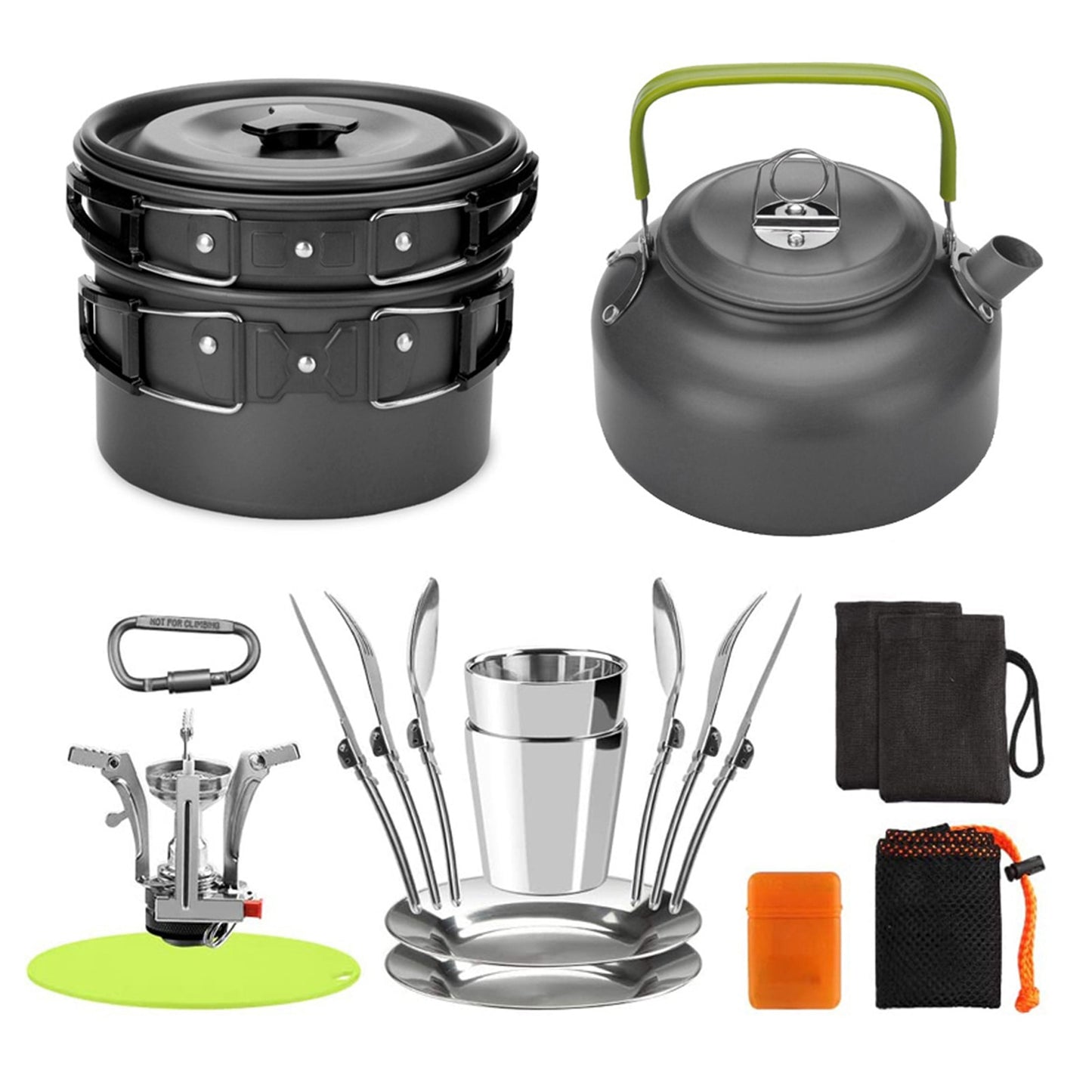 Camping Pot Pan Kettle Cooking Mess Kit