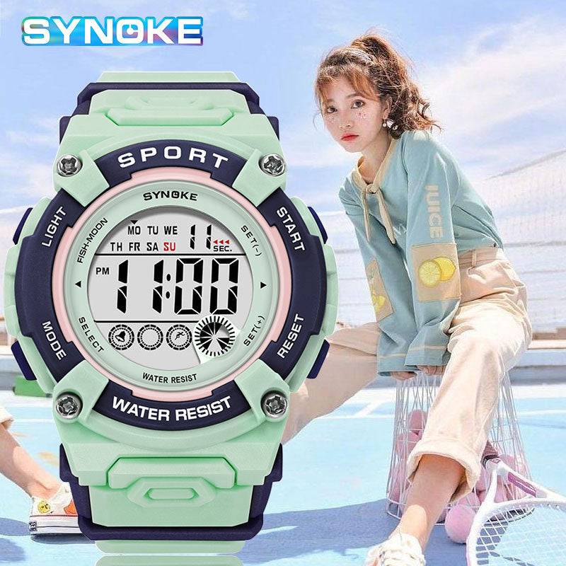 50M Water Resistant Outdoor Sports Electric Clock Multifunctional Ladies Digital Watch - youroutdoorlivingshop