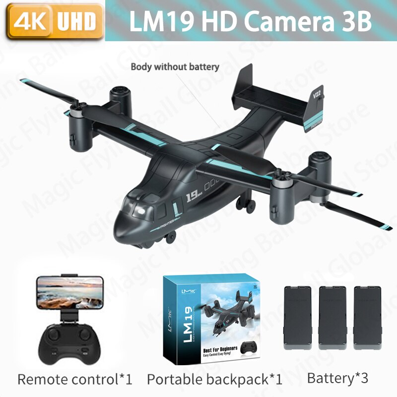 4K Drone V-22 Quadcopter With HD Wide Angle Camera Aircraft