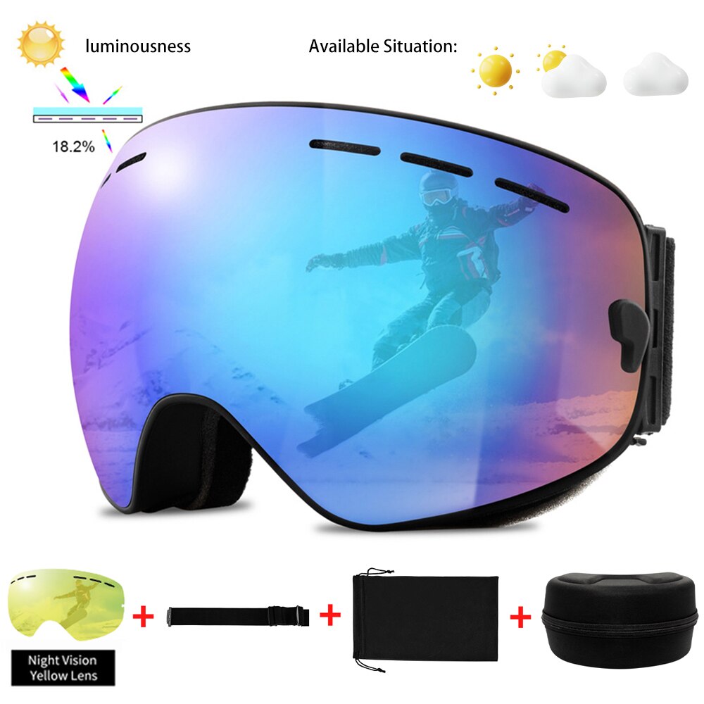 Uv400 Winter Anti-Fog Ski Sport Snowboard Goggles Glasses Set - youroutdoorlivingshop