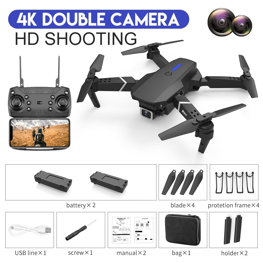 2023 New Quadcopter E88 Pro WIFI FPV Drone With Wide Angle HD 4K 1080P Camera - youroutdoorlivingshop