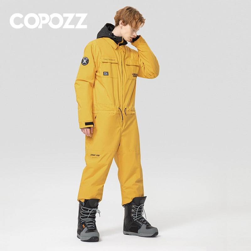 Thick Men Women One-Piece Outdoor Sports Ski Snowboard Waterproof Winter Clothes Jump Suit