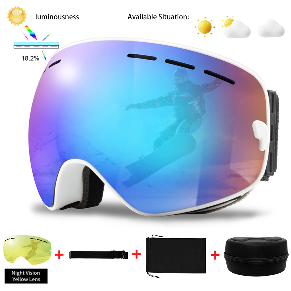 Uv400 Winter Anti-Fog Ski Sport Snowboard Goggles Glasses Set - youroutdoorlivingshop