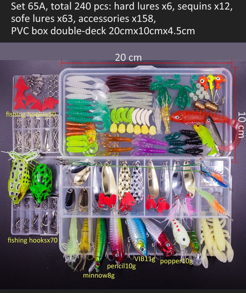 Big Multi Fishing Lure Set Wobblers Artificial Mixed Colors Styles Soft Fishing Lure Kit - youroutdoorlivingshop