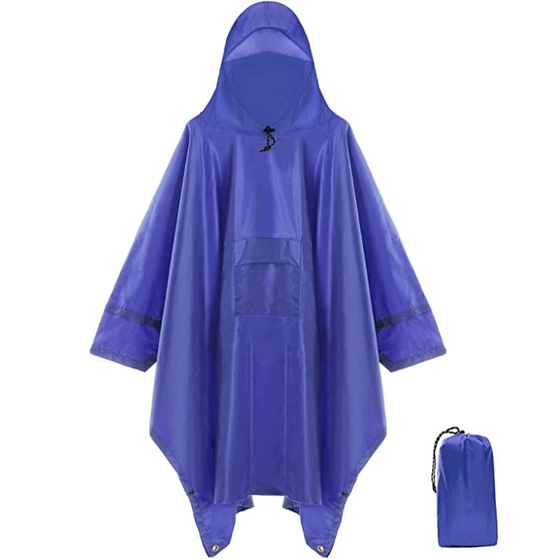 Packable Multifunctional 3 In 1 Hiking Camping Raincoat Poncho