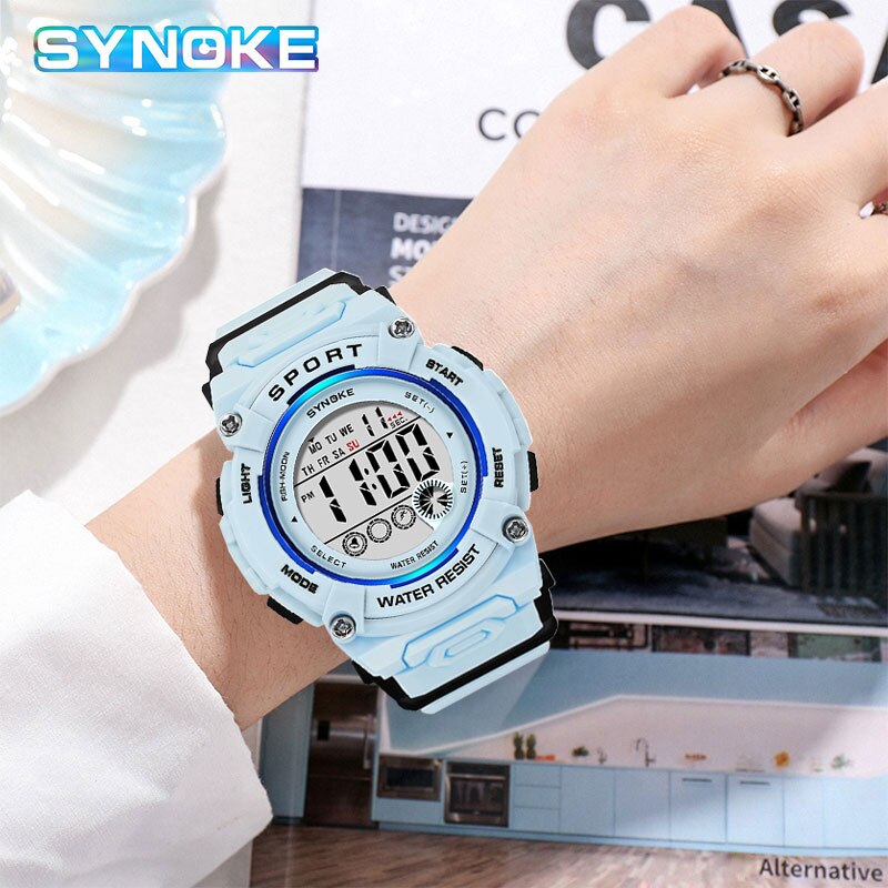 50M Water Resistant Outdoor Sports Electric Clock Multifunctional Ladies Digital Watch - youroutdoorlivingshop