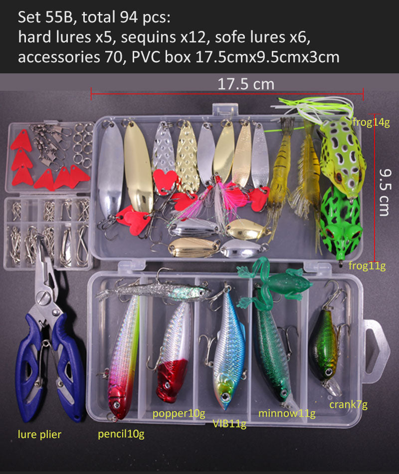 Big Multi Fishing Lure Set Wobblers Artificial Mixed Colors Styles Soft Fishing Lure Kit - youroutdoorlivingshop