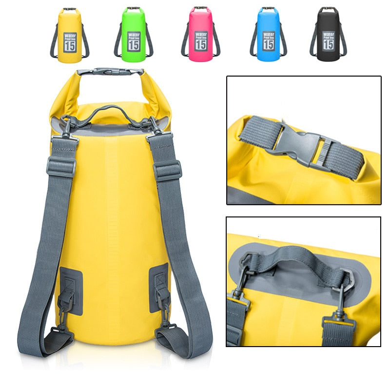 5L/10L/15L/20L Outdoor Sport PVC Waterproof Storage Dry Bag For Canoe Kayak Rafting Backpack