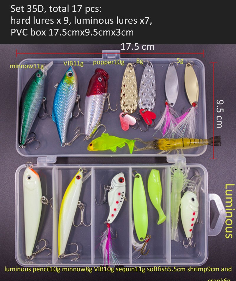 Big Multi Fishing Lure Set Wobblers Artificial Mixed Colors Styles Soft Fishing Lure Kit - youroutdoorlivingshop