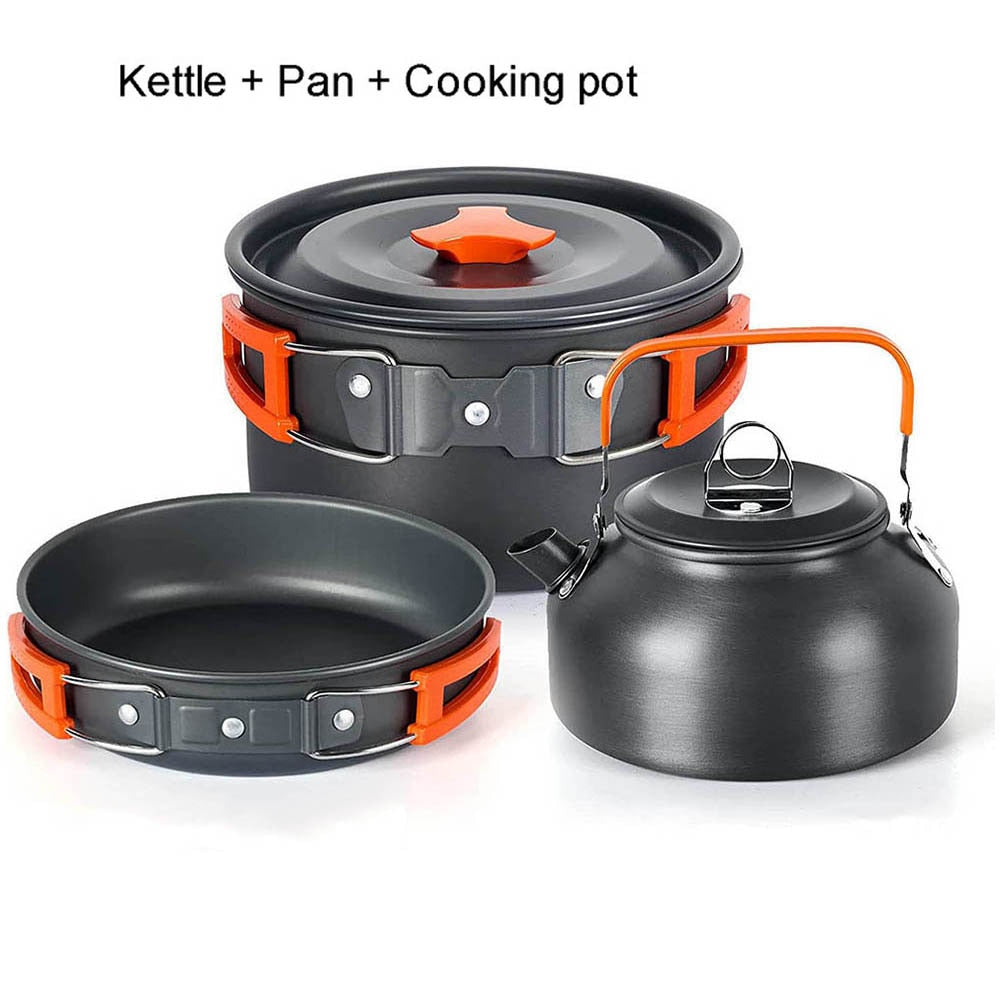 Aluminum Outdoor Cookware Set with Mesh Bag