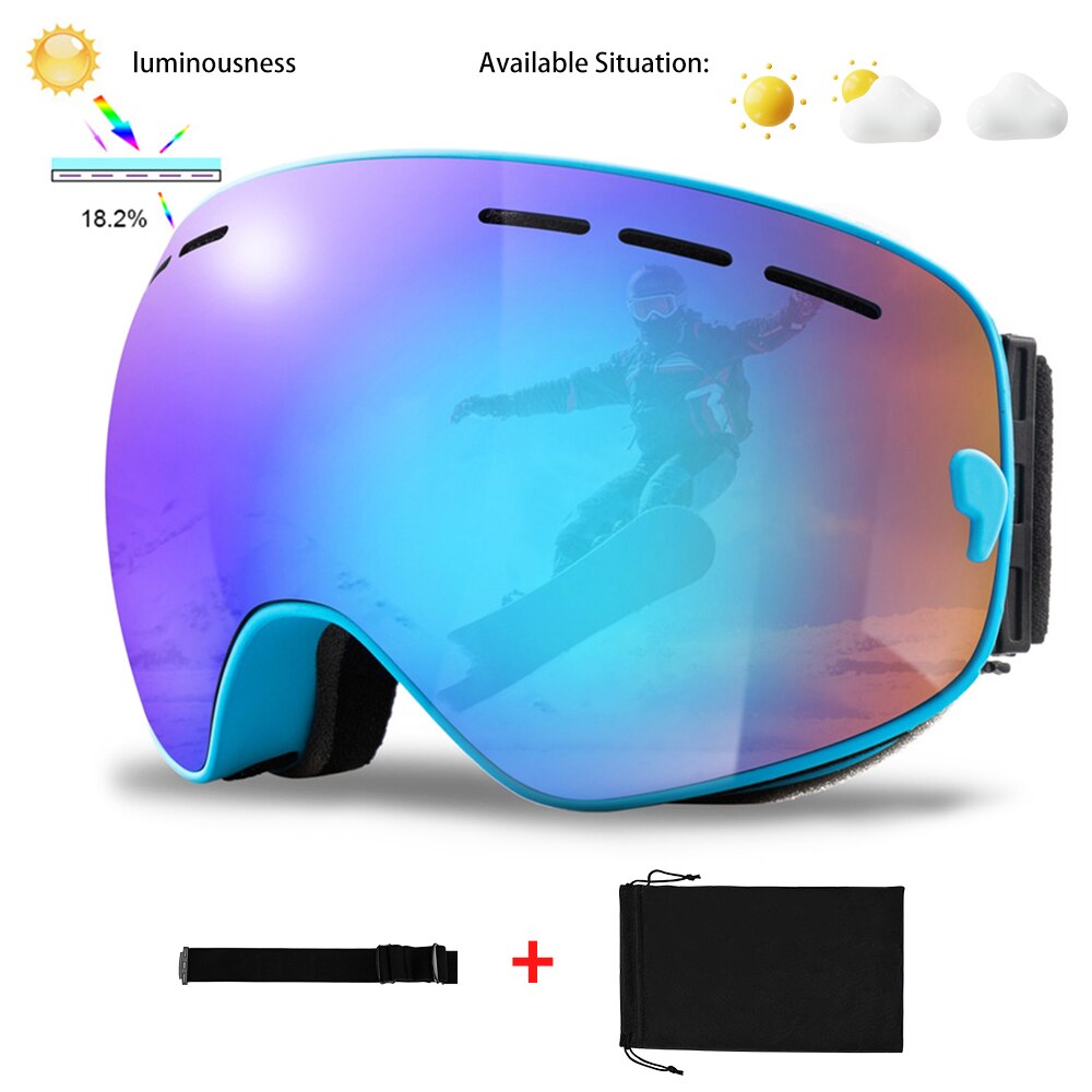 Uv400 Winter Anti-Fog Ski Sport Snowboard Goggles Glasses Set - youroutdoorlivingshop