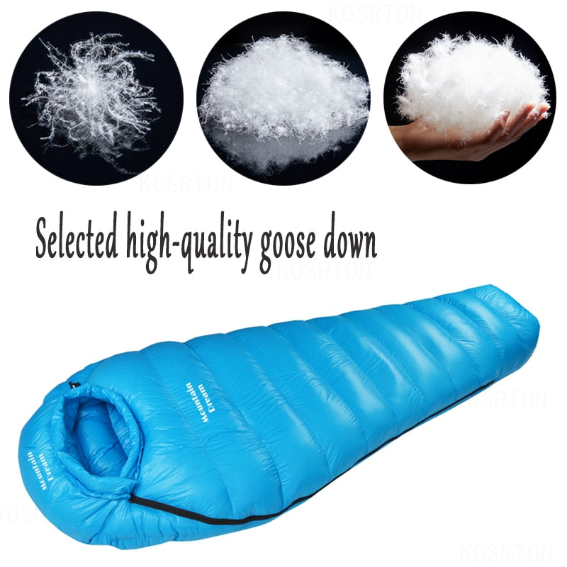 Three Season Adult Mummy Winter Down Sleeping Bag - youroutdoorlivingshop