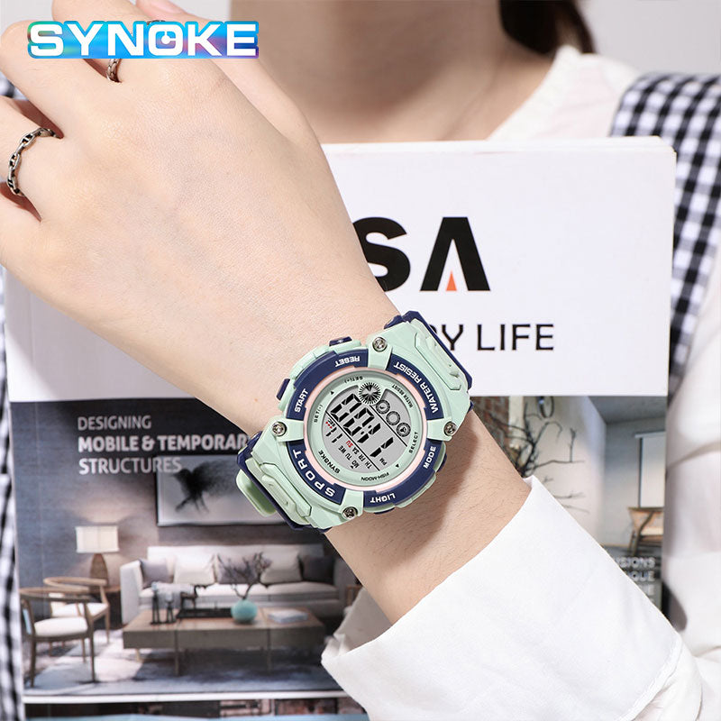 50M Water Resistant Outdoor Sports Electric Clock Multifunctional Ladies Digital Watch - youroutdoorlivingshop